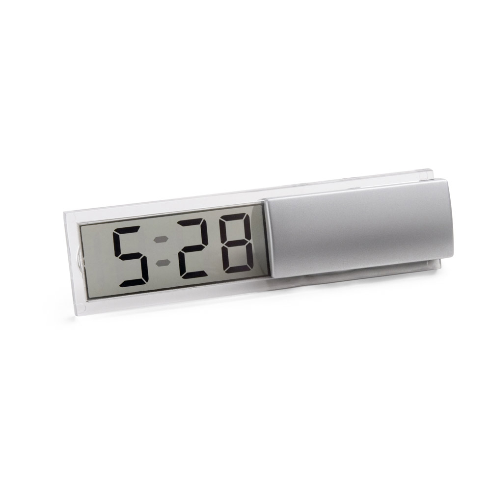 Horloge publicitaire avec alarme Argenté satiné